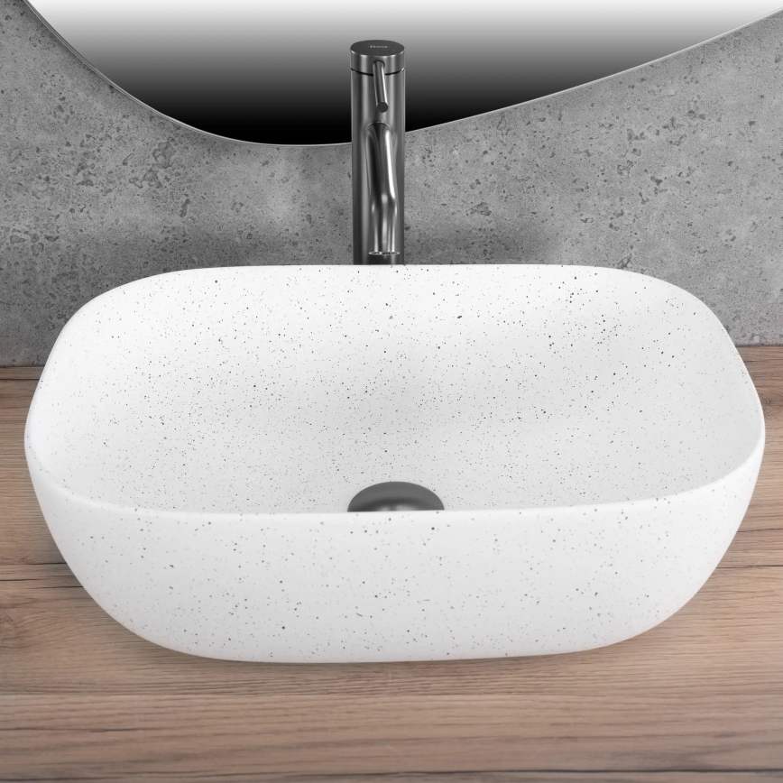 REA-U4001 - Aufsatzwaschbecken BELINDA 33,5x46,5 cm Keramik/mattweiß