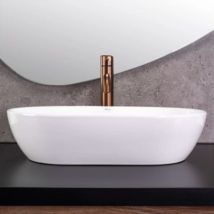 REA-U4331 - Aufsatzwaschbecken AMELIA 32,5 x 52 cm, Keramik/glänzend weiß