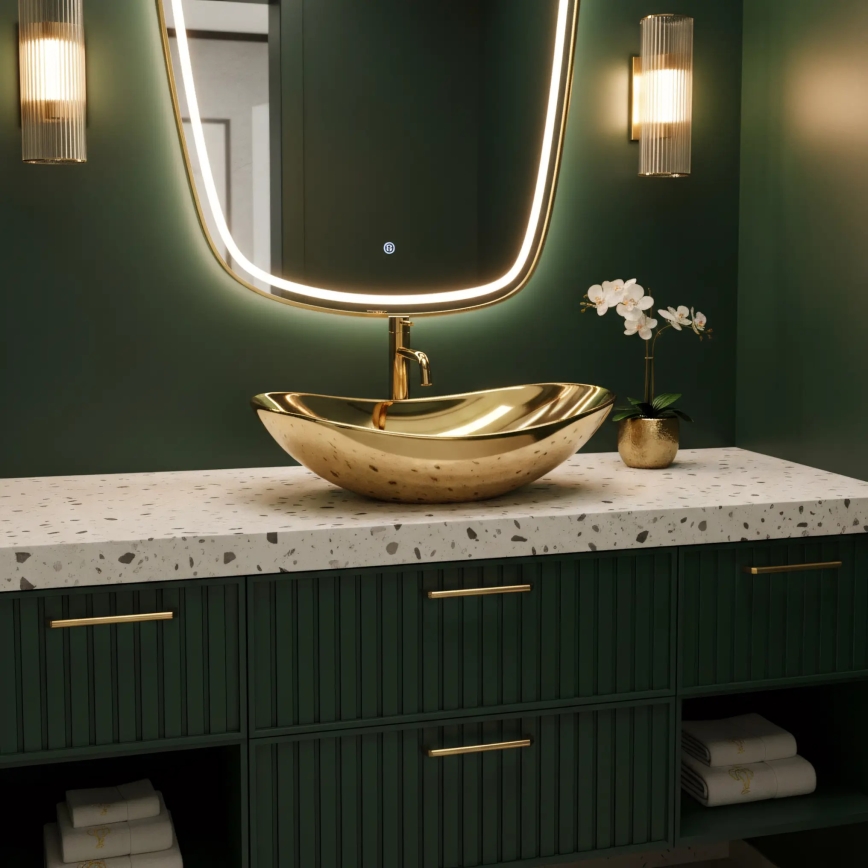REA-U4545 - Aufsatzwaschbecken ROYAL 36x60,5 cm Keramik/Gold