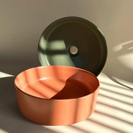 REA-U4566 - Aufsatzwaschbecken SAMI Ø 37 cm Keramik / mattes Orange