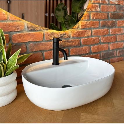 REA-U4620 - Aufsatzwaschbecken AURA 38,5x50,5 cm Keramik/glänzend weiß