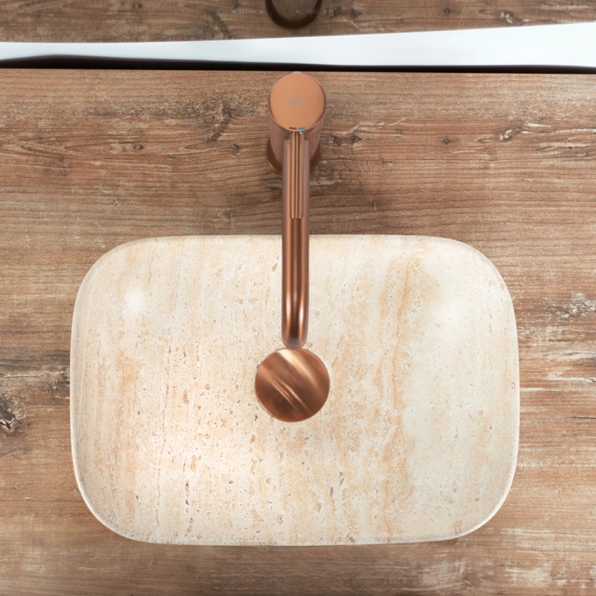 REA-U4700 - Aufsatzwaschbecken BELINDA MINI  25x36 cm Keramik/beige/Steinoptik