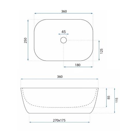 REA-U4700 - Aufsatzwaschbecken BELINDA MINI  25x36 cm Keramik/beige/Steinoptik
