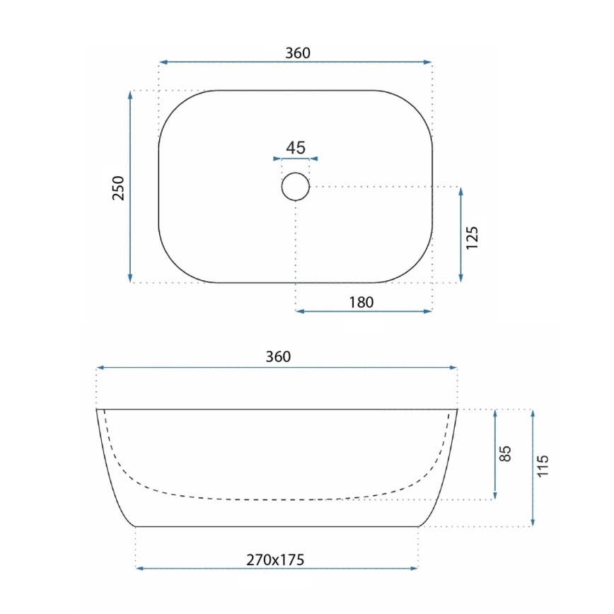 REA-U4700 - Aufsatzwaschbecken BELINDA MINI  25x36 cm Keramik/beige/Steinoptik