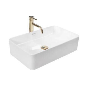 REA-U5055 - Aufsatzwaschbecken BERTA 35,5x56 cm Keramik/glänzend weiß