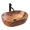 REA-U5060 - Aufsatzwaschbecken AMELIA 34,5x48 cm, Keramik mit Holzdekor
