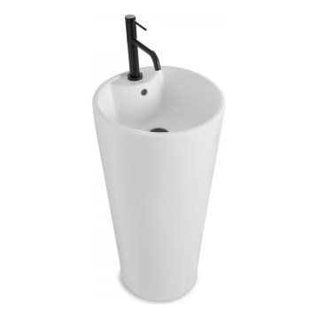 REA-U5635 - Freistehendes Waschbecken BLANKA 85 x 40 cm, Keramik / Hochglanzweiß