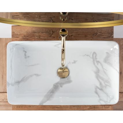 REA-U5896 - Aufsatzwaschbecken DENIS 35x61,5 cm Keramik/Marmordekor