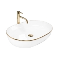 REA-U6211 - Aufsatzwaschbecken CLEO 41x60,5 cm Keramik/weiß/gold