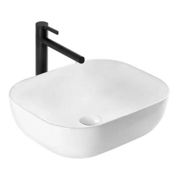 REA-U6300 - Aufsatzwaschbecken MONA SLIM 40 x 50,5 cm Keramik / Hochglanzweiß
