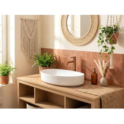 REA-U6371 - Aufsatzwaschbecken JOANA 40,5x65,5 cm Keramik/hochglänzend weiß