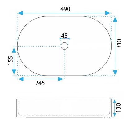 REA-U6376 - Aufsatzwaschbecken VANDA 31x49 cm Keramik/mattes Rosa