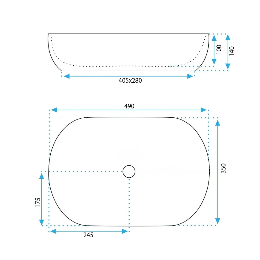 REA-U6380 - Aufsatzwaschbecken LISA 35x49 cm Keramik/glänzend braun