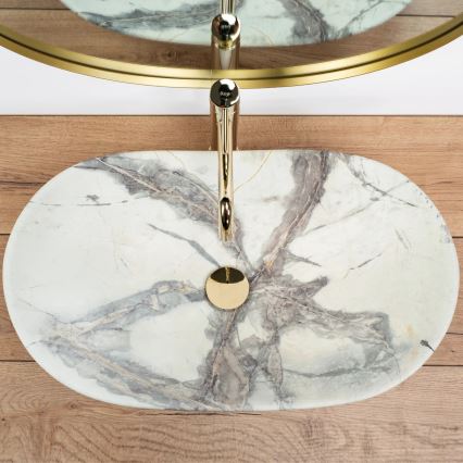 REA-U6502 - Aufsatzwaschbecken ROYAL 36x60,5 cm Keramik/Marmor-Dekor