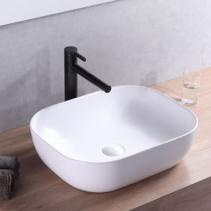 REA-U6521 - Aufsatzwaschbecken BELINDA SLIM 33x46,5 cm Keramik/Hochglanzweiß