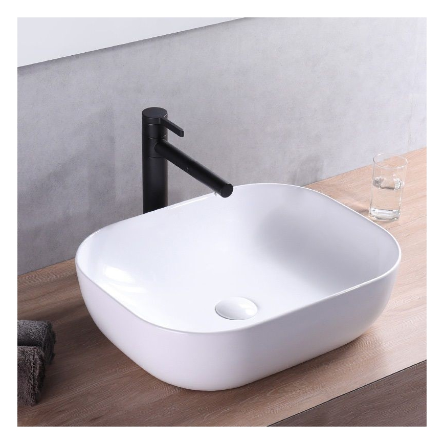 REA-U6521 - Aufsatzwaschbecken BELINDA SLIM 33x46,5 cm Keramik/Hochglanzweiß