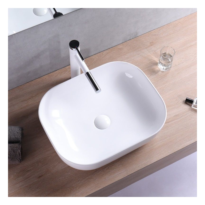 REA-U6521 - Aufsatzwaschbecken BELINDA SLIM 33x46,5 cm Keramik/Hochglanzweiß
