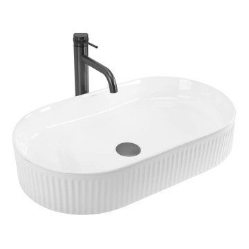 REA-U6526 - Aufsatzwaschbecken VANDA 34 x 60 cm, Keramik, Hochglanzweiß
