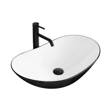 REA-U6600 - Aufsatzwaschbecken ROYAL 36x62,5 cm Keramik/weiß/schwarz