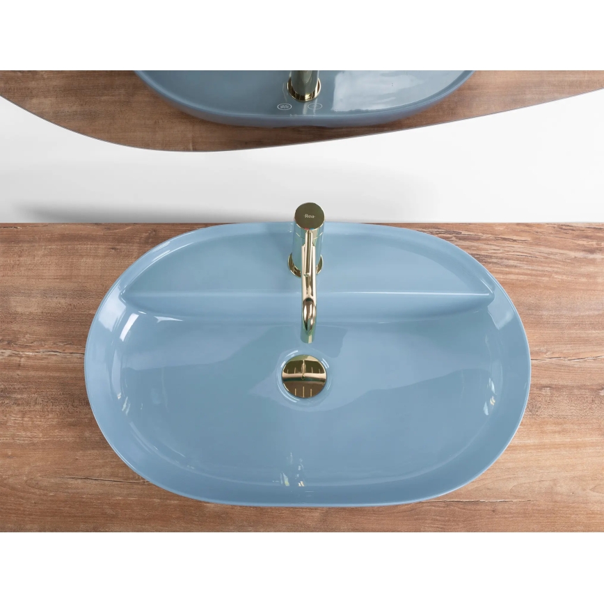 REA-U6618 - Aufsatzwaschbecken AURA 41x61 cm Keramik/glänzendes Blau