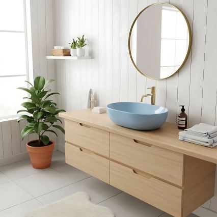 REA-U6620 - Aufsatzwaschbecken LISA 35x49 cm Keramik/glänzend blau