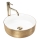 REA-U6630 - Aufsatzwaschbecken SAMI Ø 36 cm Keramik/weiß/gebürstetes Gold