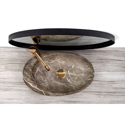 REA-U6650 - Aufsatzwaschbecken ROXY 31x49 cm Keramik/grau/Marmor-Optik