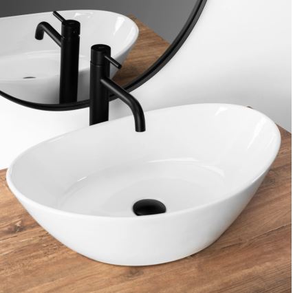 REA-U6801 - Aufsatzwaschbecken KATE 33,5x55,5 cm Keramik/glänzend weiß