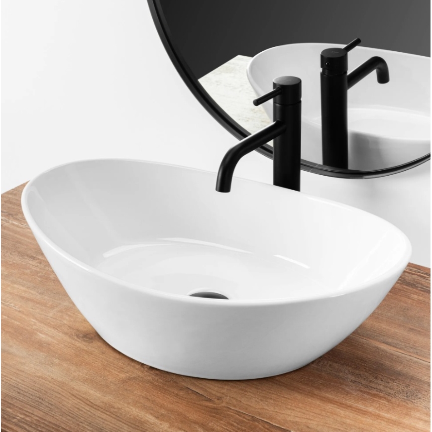 REA-U6801 - Aufsatzwaschbecken KATE 33,5x55,5 cm Keramik/glänzend weiß