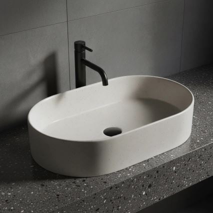 REA-U7341 - Aufsatzwaschbecken NADIA 38,5x61 cm Keramik/cremefarben