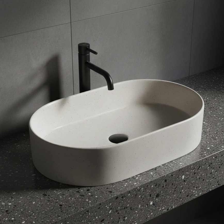 REA-U7341 - Aufsatzwaschbecken NADIA 38,5x61 cm Keramik/cremefarben