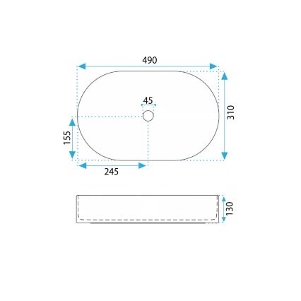 REA-U7342 - Aufsatzwaschbecken VANDA 31x49 cm Keramik/beige/Steinoptik