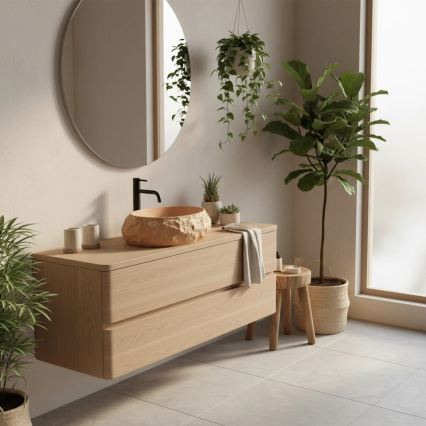 REA-U7348 - Aufsatzwaschbecken MIKA 38x50 cm orange/beige/Steinoptik