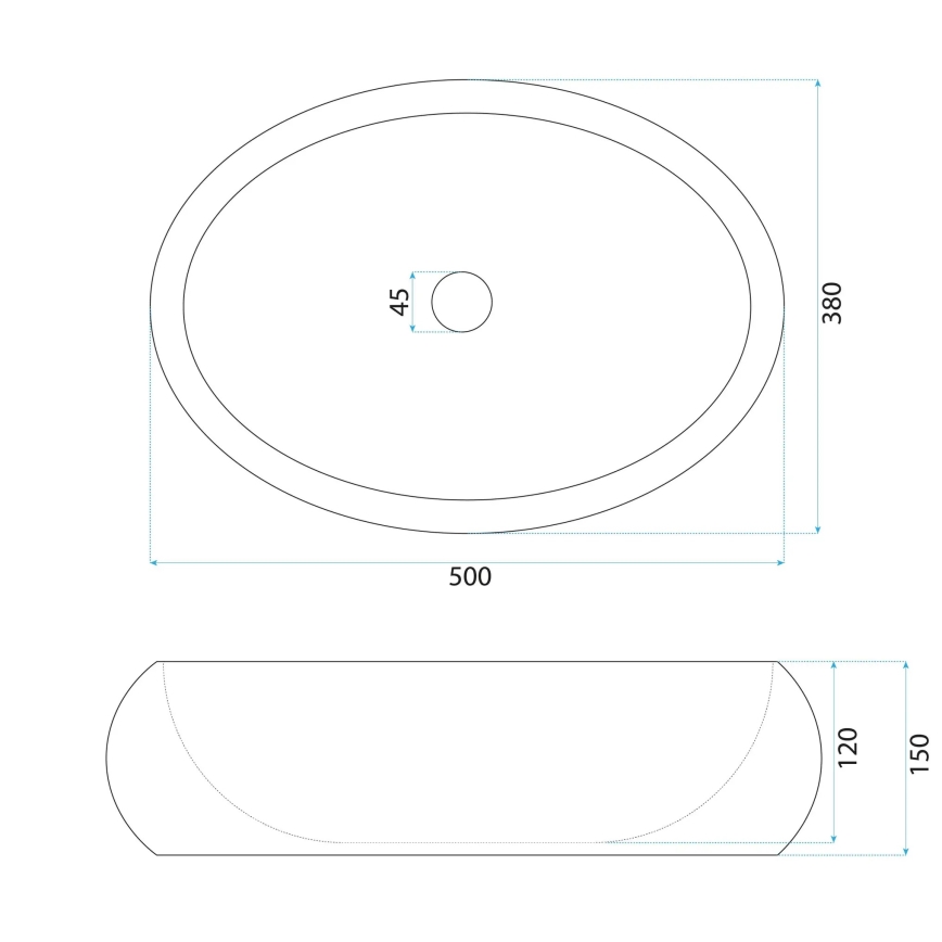 REA-U7349 - Aufsatzwaschbecken MIKA 38x50 cm orange/Steinoptik
