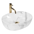 REA-U8001 - Aufsatzwaschbecken AMELIA 34,5x48 cm Keramik/Marmor-Optik