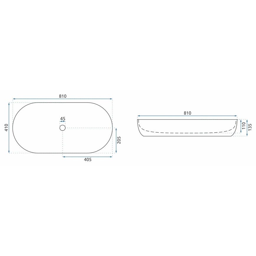 REA-U8403 - Aufsatzwaschbecken CLEO 41x81 cm Keramik/Marmoroptik