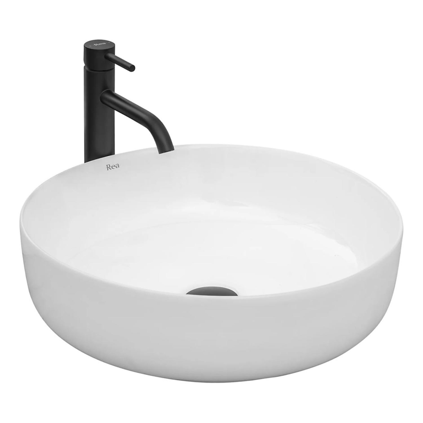REA-U8493 - Aufsatzwaschbecken ELMA Ø 45 cm Keramik/glänzendes Weiß