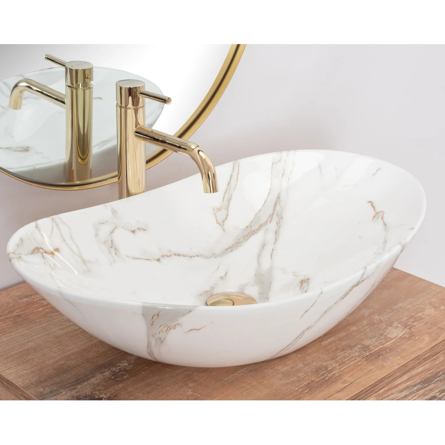 REA-U8548 - Aufsatzwaschbecken ROYAL 36x60,5 cm Keramik/Marmoroptik