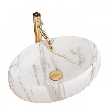 REA-U8568 - Aufsatzwaschbecken LINDA 34x48,5 cm Keramik/Marmor-Dekor