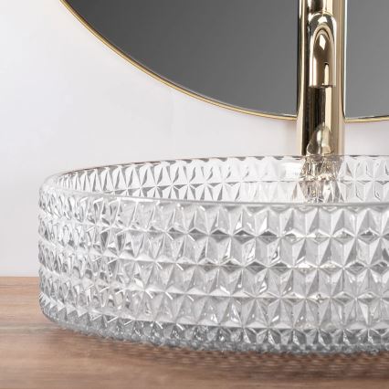 REA-U8881 - Aufsatzwaschbecken CRISTAL Ø 39 cm, Klarglas