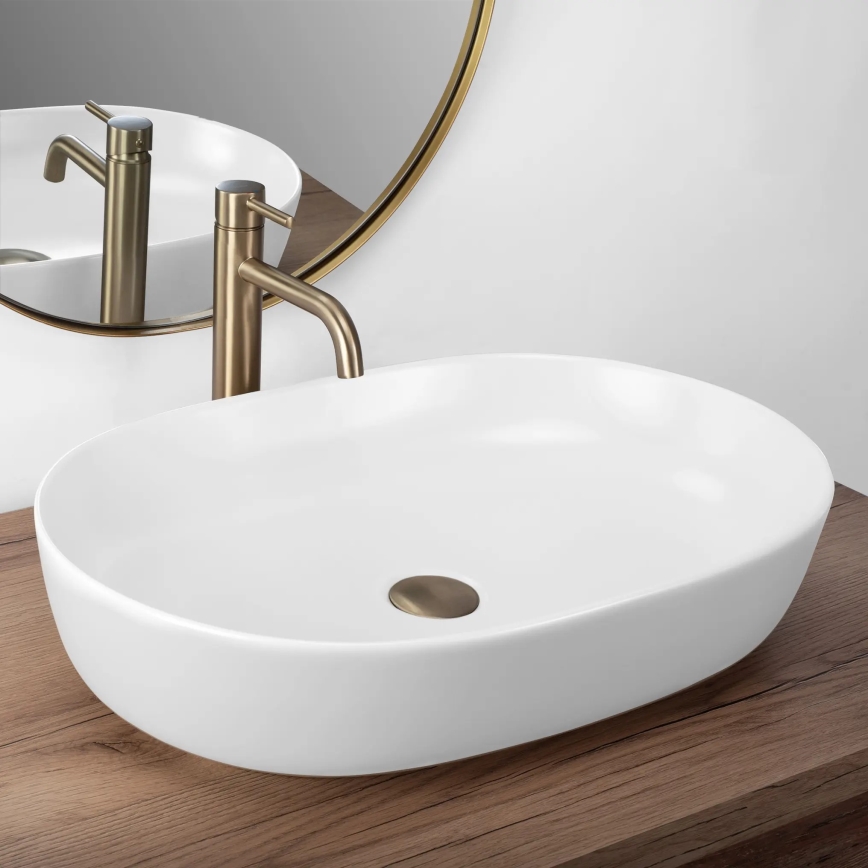 REA-U9653 - Aufsatzwaschbecken CLEO 41x60,5 cm Keramik/mattweiß