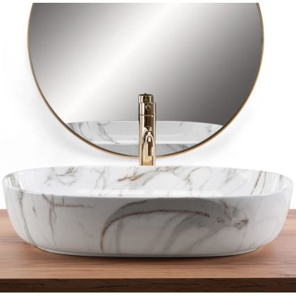 REA-U9656 - Aufsatzwaschbecken CLEO 41x60,5 cm Keramik/Marmor-Dekor