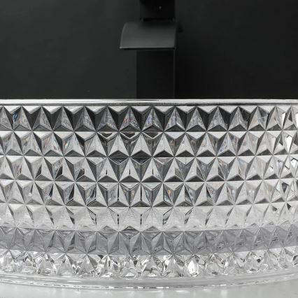 REA-U9670 - Aufsatzwaschbecken CRISTAL Ø 35,5 cm Glas/transparent