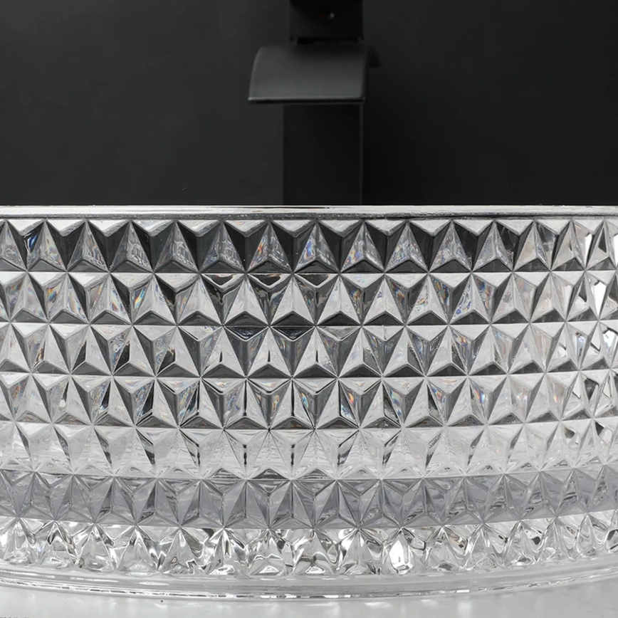 REA-U9670 - Aufsatzwaschbecken CRISTAL Ø 35,5 cm Glas/transparent