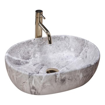 REA-U9888  - Aufsatzwaschbecken LARA 35x48,5 cm Keramik/Steinoptik