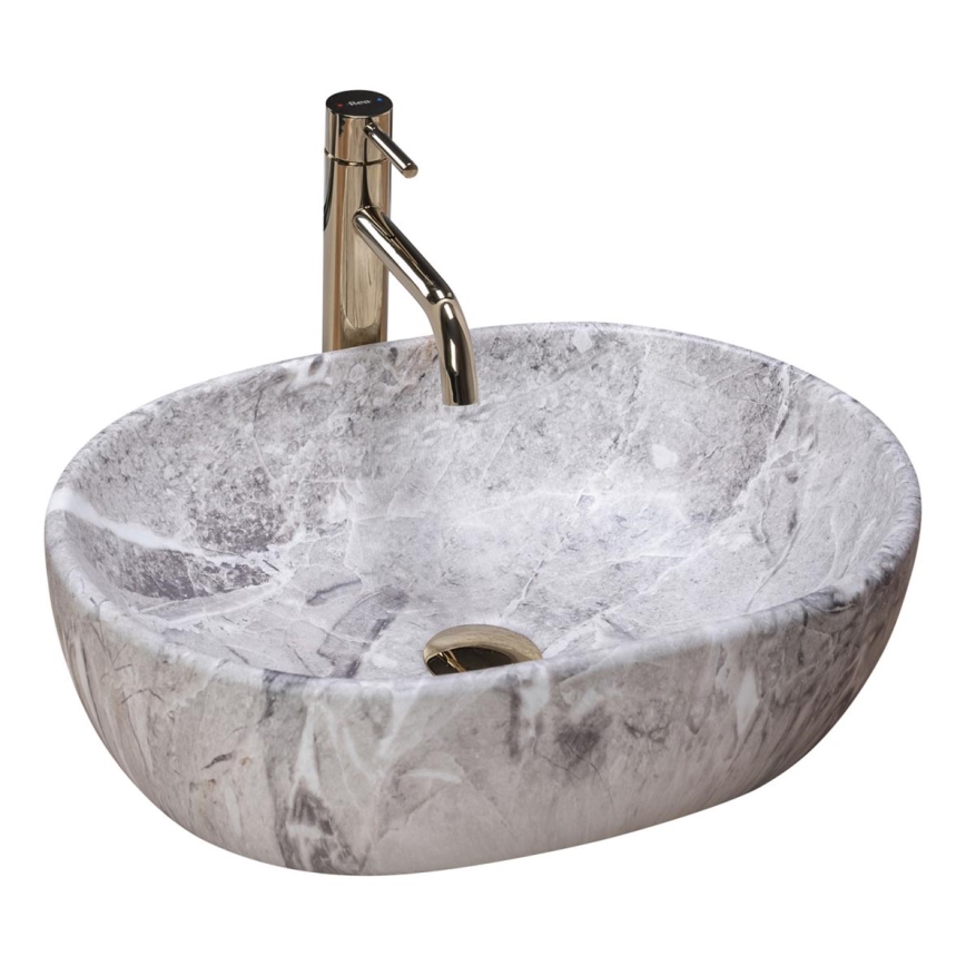 REA-U9888  - Aufsatzwaschbecken LARA 35x48,5 cm Keramik/Steinoptik