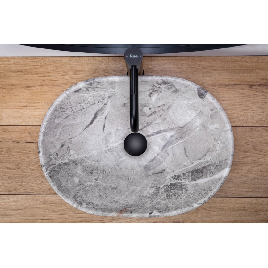 REA-U9888  - Aufsatzwaschbecken LARA 35x48,5 cm Keramik/Steinoptik