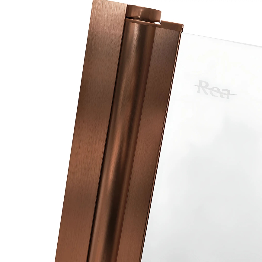 REA-W5696 - Faltbare Badewannenabtrennung AGAT 140 x 80 cm, gebürstetes Kupfer/Klarglas