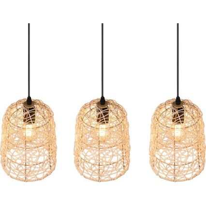 Reality - Pendelleuchte an Kabel LOVIS 3xE27/40W/230V schwarz