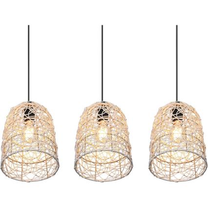 Reality - Pendelleuchte an Kabel LOVIS 3xE27/40W/230V schwarz